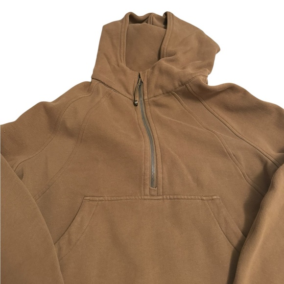 Lululemon Scuba Oversized Half Zip Hoodie Artifact Tan Brown - Picture 3 of 5